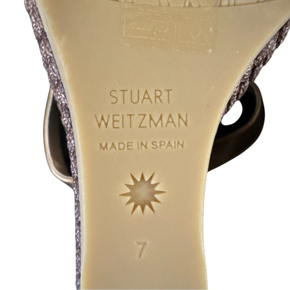 Stuart Weitzman Alex Wedge Liquid Metallic Leather Size 7 - Picture 8 of 9